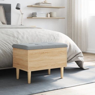 vidaXL Παγκάκι Αποθήκευσης Sonoma Δρυς 62x42x46cm Επεξεργασμένο Ξύλο 1 τεμ.