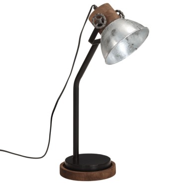 vidaXL Φωτιστικό Γραφείου 25 W Vintage Ασημί 18x18x60 εκ. Ε27