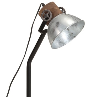 vidaXL Φωτιστικό Γραφείου 25 W Vintage Ασημί 18x18x60 εκ. Ε27