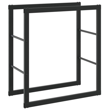 vidaXL Ράφι Καυσόξυλων Μαύρο 55x30x61 εκ. Ατσάλινο