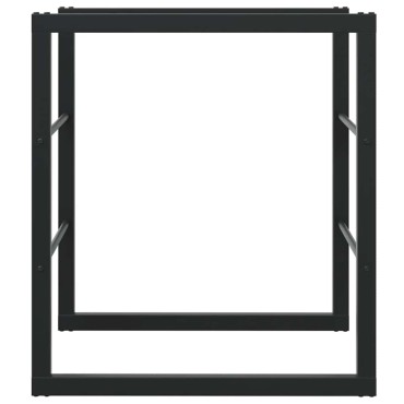 vidaXL Ράφι Καυσόξυλων Μαύρο 55x30x61 εκ. Ατσάλινο