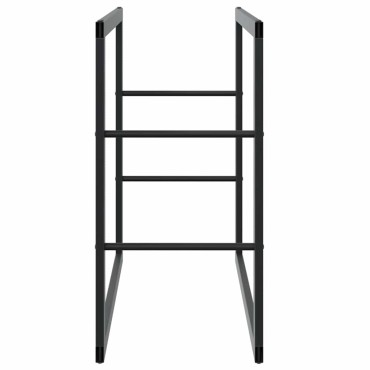vidaXL Ράφι Καυσόξυλων Μαύρο 55x30x61 εκ. Ατσάλινο