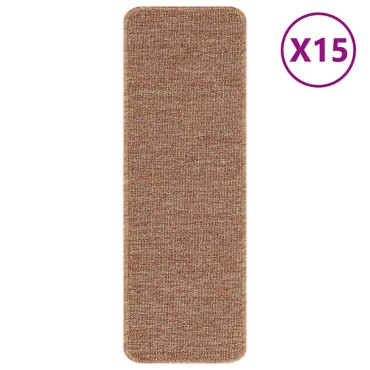 vidaXL Χαλιά Σκαλοπατιών Αντιολισθητικά 15 τεμ. 60 x 25 cm Κίτρινο PP