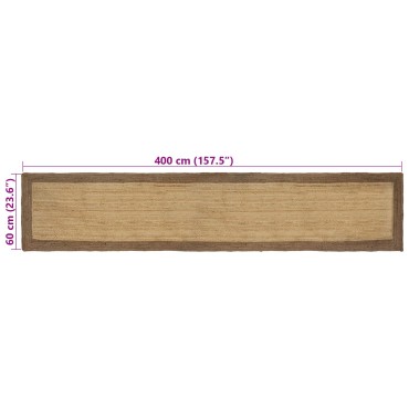 vidaXL Χαλί Περιοχής Γκρι 60x400cm Γιούτα
