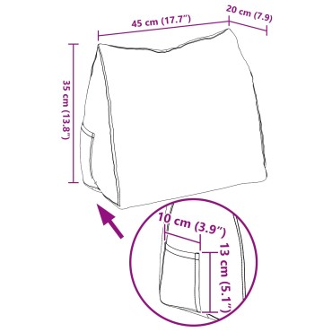 vidaXL Μαξιλάρι Πλάτης Ανοιχτό Πράσινο 45 x 20 x 35 εκ. ύφασμα