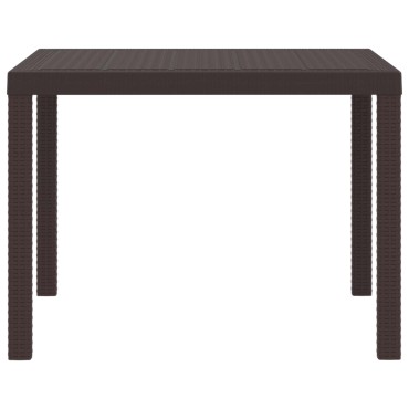 vidaXL Τραπέζι Κήπου Καφέ 100x100x73cm συνθετικό ρατάν 1 τεμ.