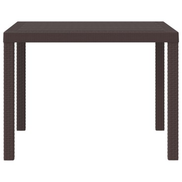 vidaXL Τραπέζι Κήπου Καφέ 100x100x73cm συνθετικό ρατάν 1 τεμ.