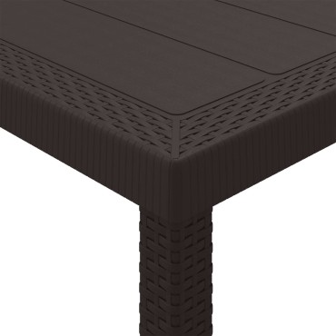 vidaXL Τραπέζι Κήπου Καφέ 100x100x73cm συνθετικό ρατάν 1 τεμ.
