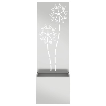 vidaXL Οθόνη Ιδιωτικότητας Κήπου Floral Ασημί 50 x 32 x 150 εκ