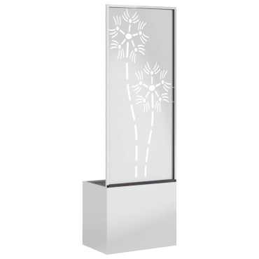 vidaXL Οθόνη Ιδιωτικότητας Κήπου Floral Ασημί 50 x 32 x 150 εκ