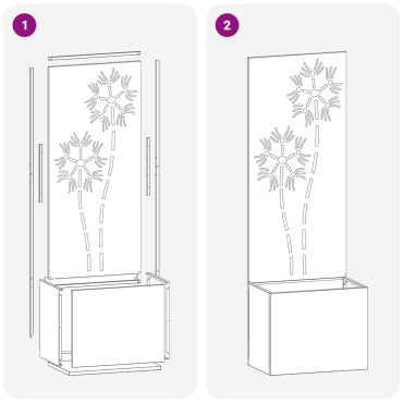 vidaXL Οθόνη Ιδιωτικότητας Κήπου Floral Ασημί 50 x 32 x 150 εκ