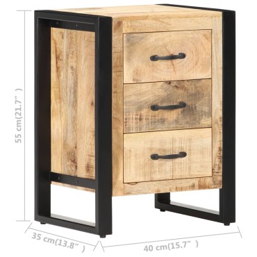 vidaXL Κομοδίνο 40x35x55cm από Μασίφ Ξύλο Μάνγκο 1 τεμ.