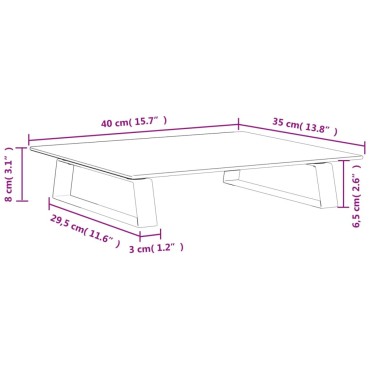 vidaXL Βάση Οθόνης Λευκή 40 x 35 x 8 εκ. από Ψημένο Γυαλί και Μέταλλο