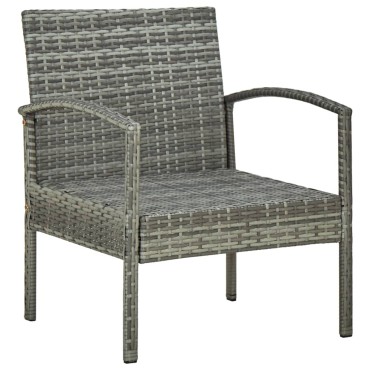 vidaXL Σαλόνι Κήπου 5 τεμ. Γκρι από Συνθετικό Ρατάν με Μαξιλάρια 149x48cm