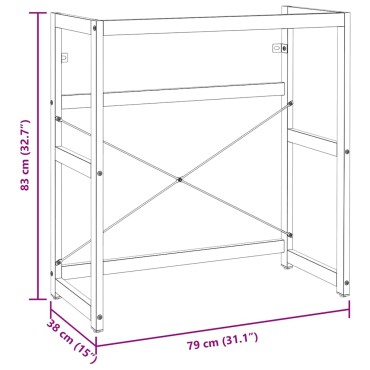 vidaXL Έπιπλο Μπάνιου Μαύρο 79x38x83cm Σιδερένιο 1 τεμ.