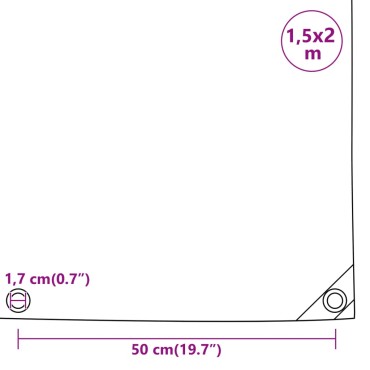vidaXL Μουσαμάς Λευκός 1,5 x 2 μ. 650 γρ./μ²