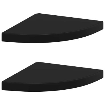 vidaXL Ράφια Τοίχου 2 τεμ. Μαύρα 35x35x3,8cm από MDF