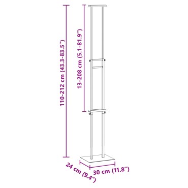 vidaXL Εκθεσιακές Οθόνες 2 τμχ. Μαύρο 30 x 23,5 x 210 εκ Ατσάλι