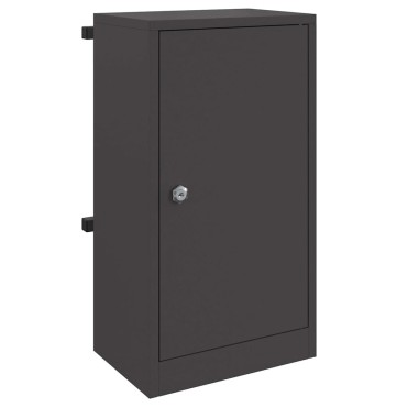 vidaXL γραμματοκιβώτιο με αποθήκευση Μαύρο 30 x 20 x 55 εκ. Ατσάλι