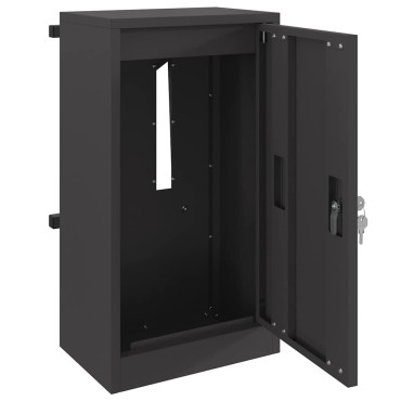 vidaXL γραμματοκιβώτιο με αποθήκευση Μαύρο 30 x 20 x 55 εκ. Ατσάλι