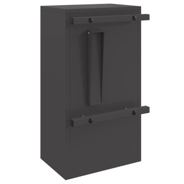 vidaXL γραμματοκιβώτιο με αποθήκευση Μαύρο 30 x 20 x 55 εκ. Ατσάλι