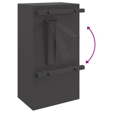 vidaXL γραμματοκιβώτιο με αποθήκευση Μαύρο 30 x 20 x 55 εκ. Ατσάλι