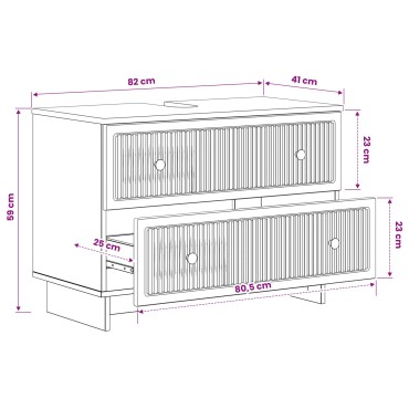 vidaXL Ντουλάπα Νιπτήρα Mπάνιου EDE Γκρι Sonoma 82x41x59 εκ