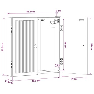vidaXL Ντουλάπα Πινάκων Βελών EDE Γκρι Sonoma 52,5 x 10,5 x 53,5 εκ.