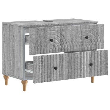 vidaXL Ντουλάπα Νιπτήρα Mπάνιου ALKMAAR Γκρι Sonoma 82x41x59 εκ