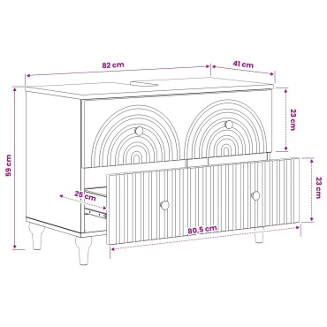 vidaXL Ντουλάπα Νιπτήρα Mπάνιου ALKMAAR Artisan Δρυς 82x41x59 εκ