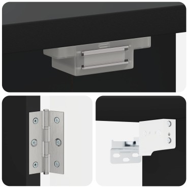 vidaXL Ντουλάπα Πινάκων Βελών ALKMAAR Μαύρο 52,5 x 10,5 x 53,5 εκ.