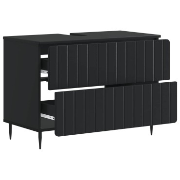 vidaXL Ντουλάπα Νιπτήρα Mπάνιου ZWOLLE Μαύρο 82x41x58,5 εκ
