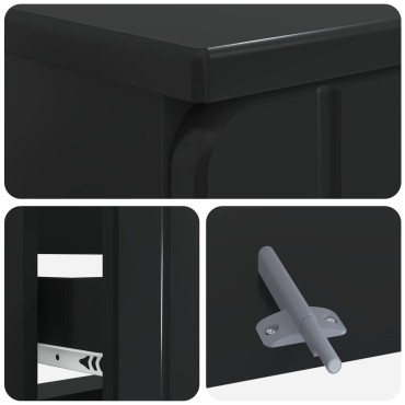 vidaXL Ντουλάπα Νιπτήρα Mπάνιου ZWOLLE Μαύρο 82x41x58,5 εκ