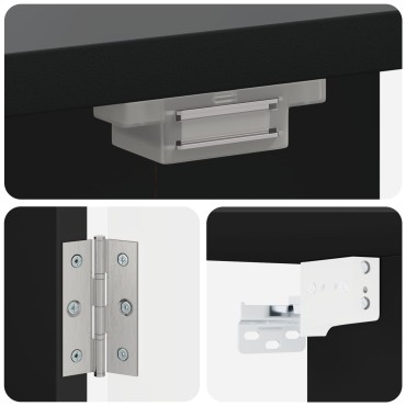 vidaXL Ντουλάπα Πινάκων Βελών ZWOLLE Μαύρο 52,5 x 10,5 x 57,5 εκ