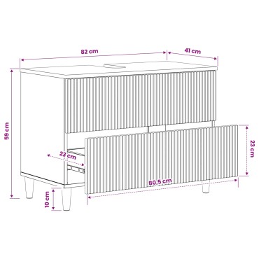 vidaXL Ντουλάπα Νιπτήρα Mπάνιου ARNHEM Μαύρο 82x41x59 εκ