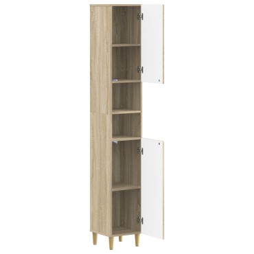 vidaXL Ντουλάπι Μπάνιου με Ανοιχτό Ράφι ARNHEM Sonoma Δρυς 30x31x190cm 1 τεμ.