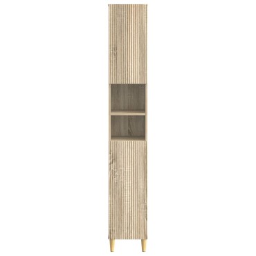 vidaXL Ντουλάπι Μπάνιου με Ανοιχτό Ράφι ARNHEM Sonoma Δρυς 30x31x190cm 1 τεμ.