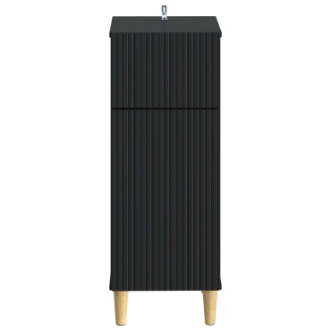 vidaXL Ντουλάπι Αποθήκευσης Μπάνιου ARNHEM Μαύρο 30x31x80cm 1 τεμ.