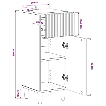 vidaXL Ντουλάπι Αποθήκευσης Μπάνιου ARNHEM Sonoma Δρυς 30x31x80cm 1 τεμ.