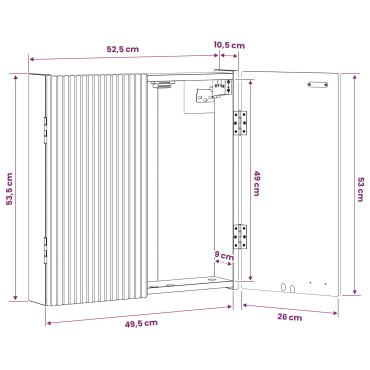 vidaXL Ντουλάπα Πινάκων Βελών ARNHEM Μαύρο 52,5 x 10,5 x 53,5 εκ.