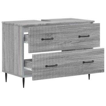 vidaXL Ντουλάπα Νιπτήρα Mπάνιου HAARLEM Γκρι Sonoma 82x41x58,5 εκ
