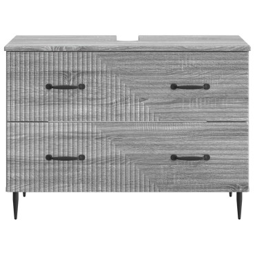 vidaXL Ντουλάπα Νιπτήρα Mπάνιου HAARLEM Γκρι Sonoma 82x41x58,5 εκ