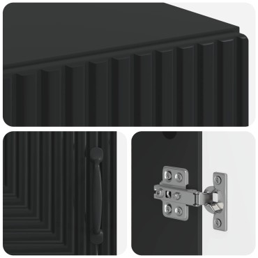 vidaXL Ντουλάπι Αποθήκευσης Μπάνιου HAARLEM Μαύρο 59,5x31x80 εκ 1 τεμ.