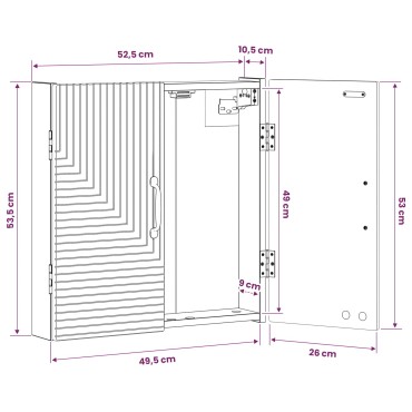 vidaXL Ντουλάπα Πινάκων Βελών HAARLEM Μαύρο 52,5 x 10,5 x 53,5 εκ.