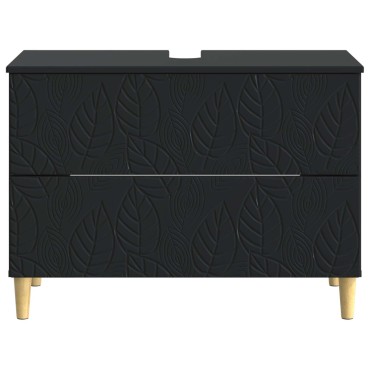 vidaXL Ντουλάπα Νιπτήρα Mπάνιου DELFT Μαύρο 82x41x59 εκ