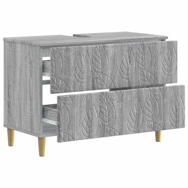 vidaXL Ντουλάπα Νιπτήρα Mπάνιου DELFT Γκρι Sonoma 82x41x59 εκ