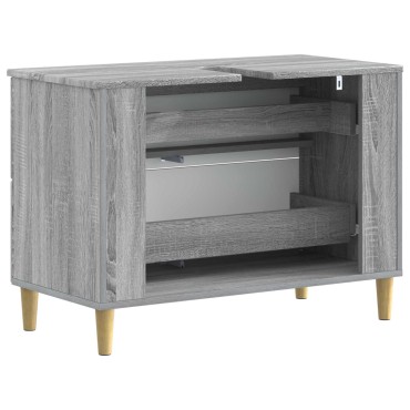 vidaXL Ντουλάπα Νιπτήρα Mπάνιου DELFT Γκρι Sonoma 82x41x59 εκ