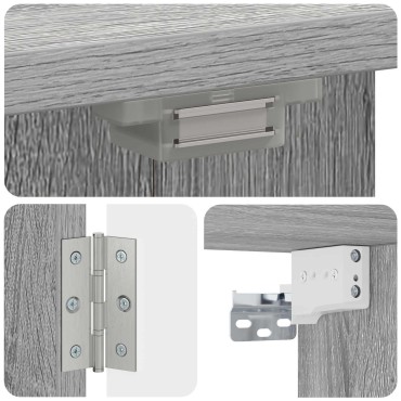 vidaXL Ντουλάπα Πινάκων Βελών DELFT Γκρι Sonoma 52,5 x 10,5 x 53,5 εκ.
