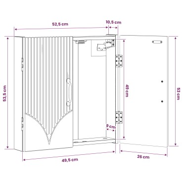 vidaXL Ντουλάπα Πινάκων Βελών HOORN Μαύρο 52,5 x 10,5 x 53,5 εκ.