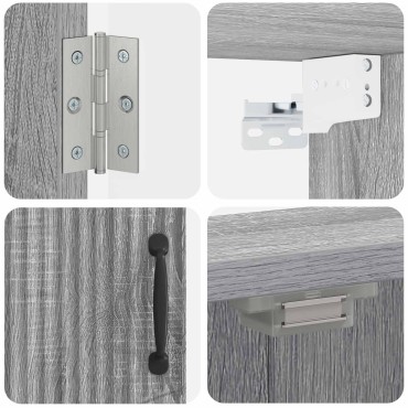 vidaXL Ντουλάπα Πινάκων Βελών HOORN Γκρι Sonoma 52,5 x 10,5 x 53,5 εκ.
